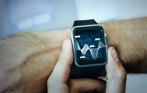 Man Checking his Smartwatch
